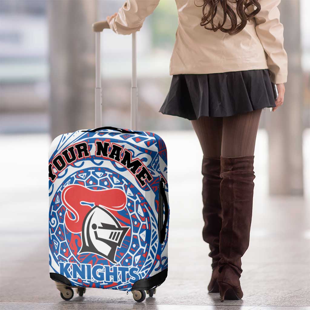 Personalized Newcastle Knights Luggage Cover Polynesian Tribal Chest and Sleeve Tattoo