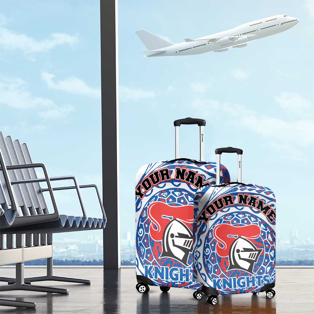 Personalized Newcastle Knights Luggage Cover Polynesian Tribal Chest and Sleeve Tattoo