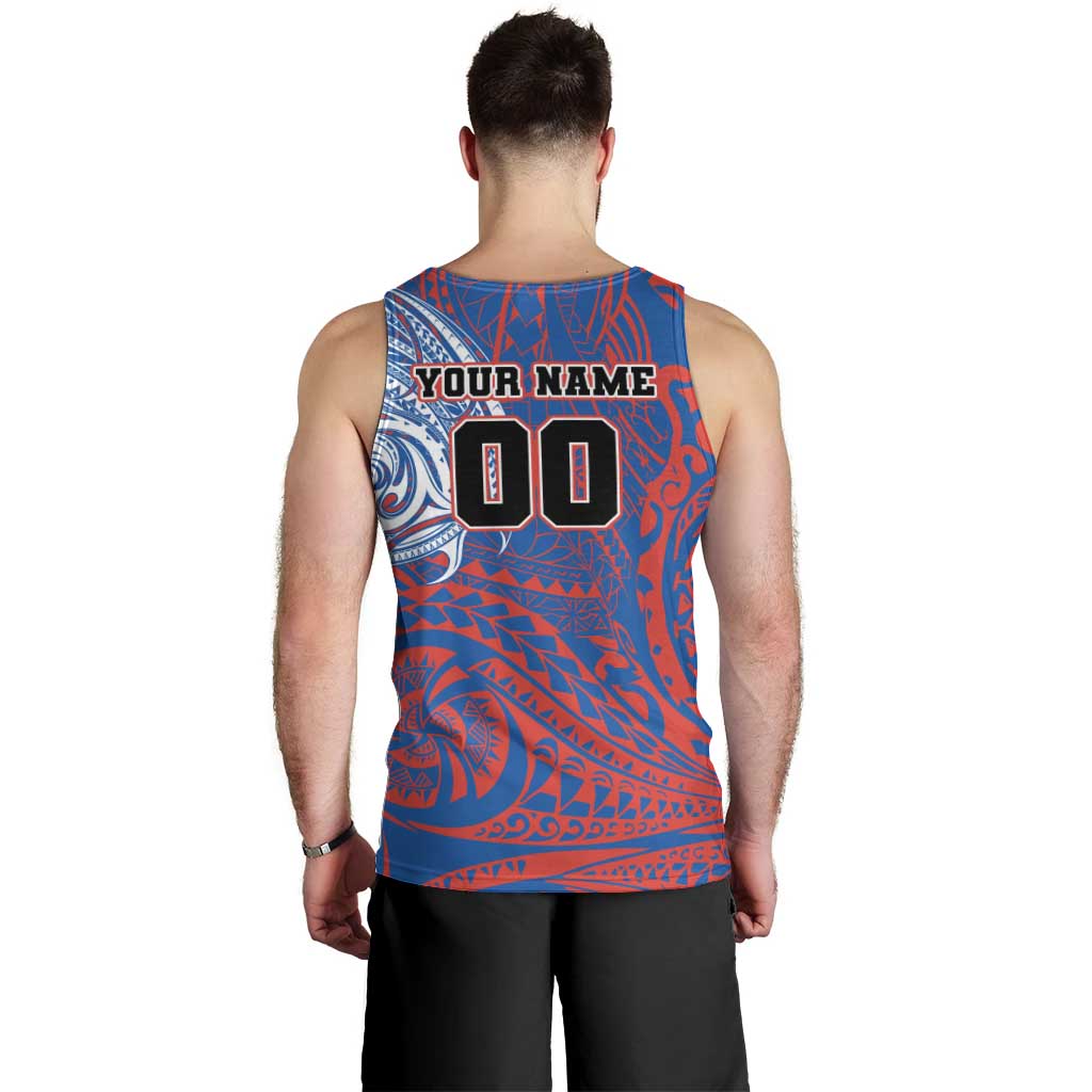 Personalized Newcastle Knights Men Tank Top Polynesian Tribal Chest and Sleeve Tattoo
