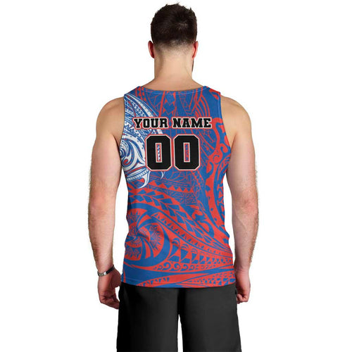 Personalized Newcastle Knights Men Tank Top Polynesian Tribal Chest and Sleeve Tattoo