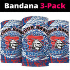 Personalized Newcastle Knights Neck Gaiter Polynesian Tribal Chest and Sleeve Tattoo