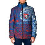 Personalized Newcastle Knights Padded Jacket Polynesian Tribal Chest and Sleeve Tattoo