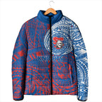 Personalized Newcastle Knights Padded Jacket Polynesian Tribal Chest and Sleeve Tattoo