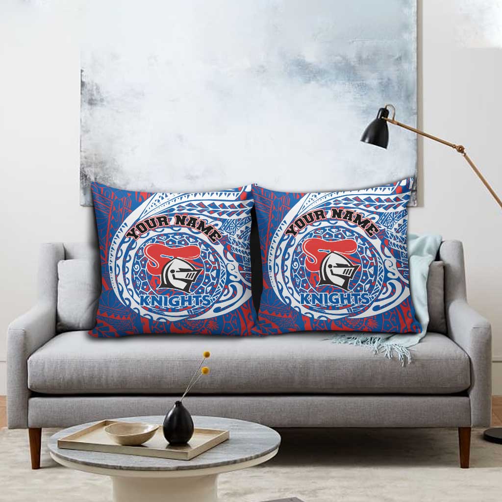 Personalized Newcastle Knights Pillow Cover Polynesian Tribal Chest and Sleeve Tattoo