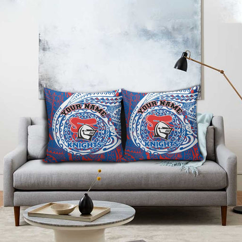 Personalized Newcastle Knights Pillow Cover Polynesian Tribal Chest and Sleeve Tattoo