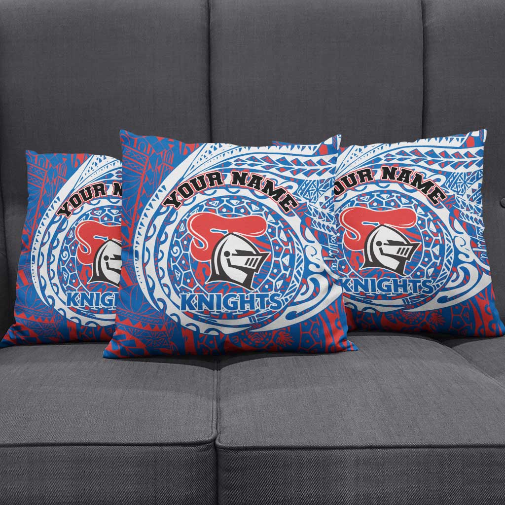 Personalized Newcastle Knights Pillow Cover Polynesian Tribal Chest and Sleeve Tattoo