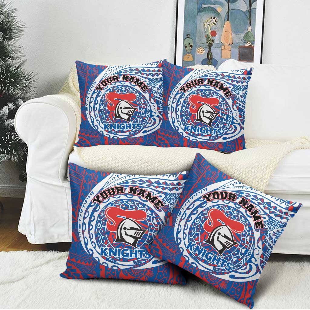Personalized Newcastle Knights Pillow Cover Polynesian Tribal Chest and Sleeve Tattoo