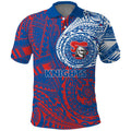 Personalized Newcastle Knights Polo Shirt Polynesian Tribal Chest and Sleeve Tattoo