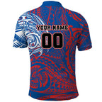 Personalized Newcastle Knights Polo Shirt Polynesian Tribal Chest and Sleeve Tattoo