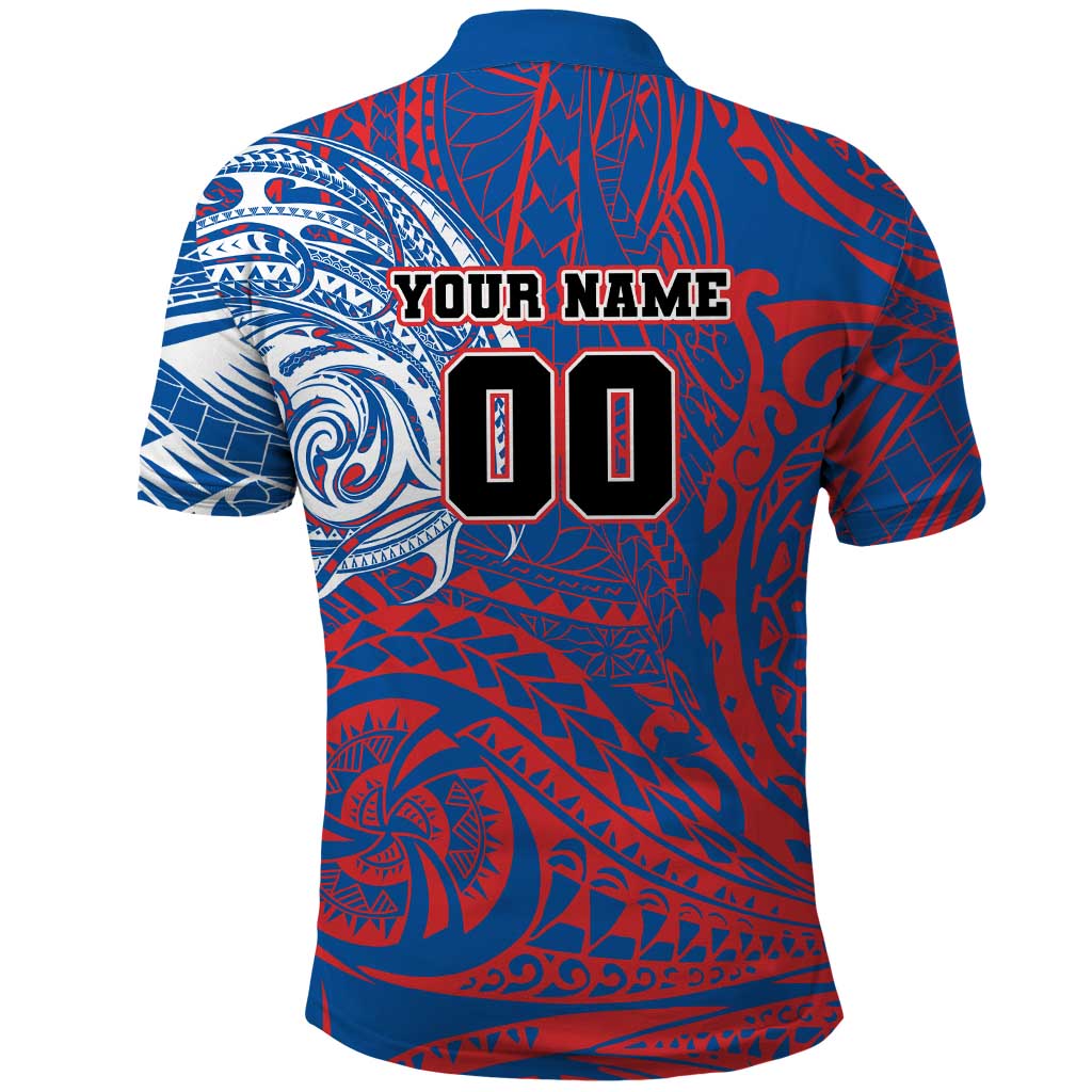Personalized Newcastle Knights Polo Shirt Polynesian Tribal Chest and Sleeve Tattoo