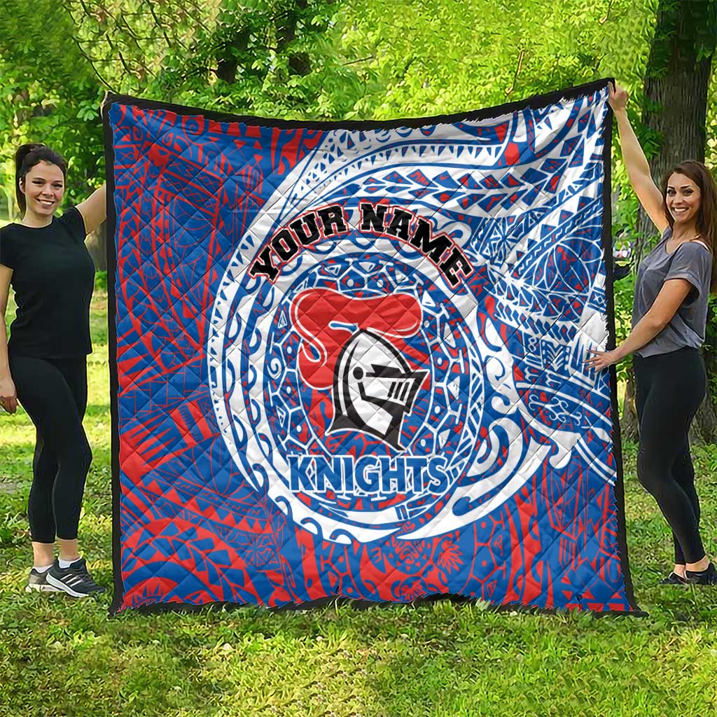 Personalized Newcastle Knights Quilt Polynesian Tribal Chest and Sleeve Tattoo