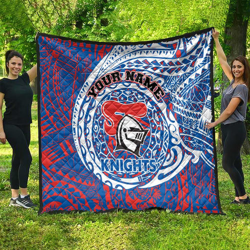 Personalized Newcastle Knights Quilt Polynesian Tribal Chest and Sleeve Tattoo