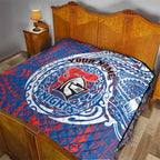 Personalized Newcastle Knights Quilt Polynesian Tribal Chest and Sleeve Tattoo