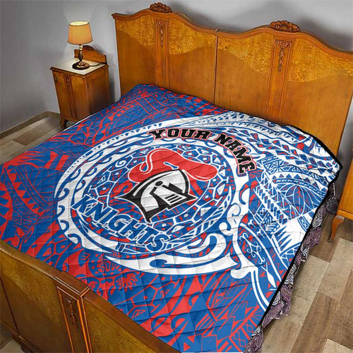 Personalized Newcastle Knights Quilt Polynesian Tribal Chest and Sleeve Tattoo