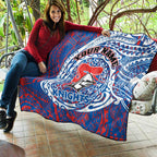 Personalized Newcastle Knights Quilt Polynesian Tribal Chest and Sleeve Tattoo
