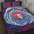 Personalized Newcastle Knights Quilt Bed Set Polynesian Tribal Chest and Sleeve Tattoo