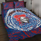 Personalized Newcastle Knights Quilt Bed Set Polynesian Tribal Chest and Sleeve Tattoo