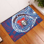 Personalized Newcastle Knights Rubber Doormat Polynesian Tribal Chest and Sleeve Tattoo