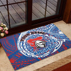 Personalized Newcastle Knights Rubber Doormat Polynesian Tribal Chest and Sleeve Tattoo
