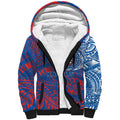 Personalized Newcastle Knights Sherpa Hoodie Polynesian Tribal Chest and Sleeve Tattoo