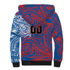 Personalized Newcastle Knights Sherpa Hoodie Polynesian Tribal Chest and Sleeve Tattoo