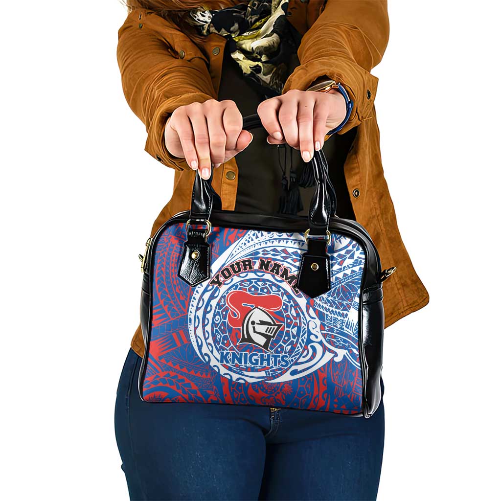 Personalized Newcastle Knights Shoulder Handbag Polynesian Tribal Chest and Sleeve Tattoo