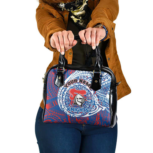Personalized Newcastle Knights Shoulder Handbag Polynesian Tribal Chest and Sleeve Tattoo