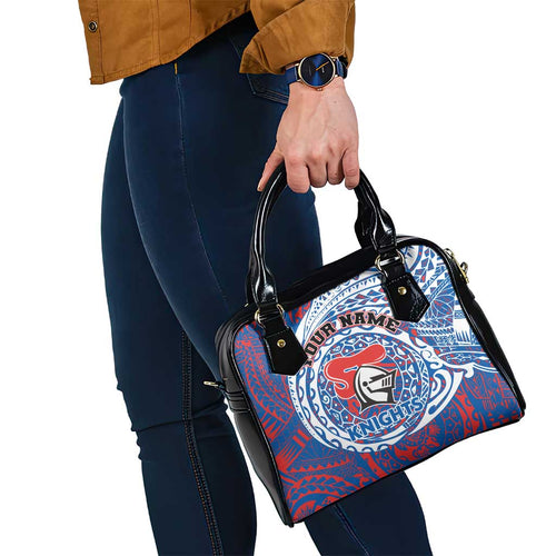 Personalized Newcastle Knights Shoulder Handbag Polynesian Tribal Chest and Sleeve Tattoo