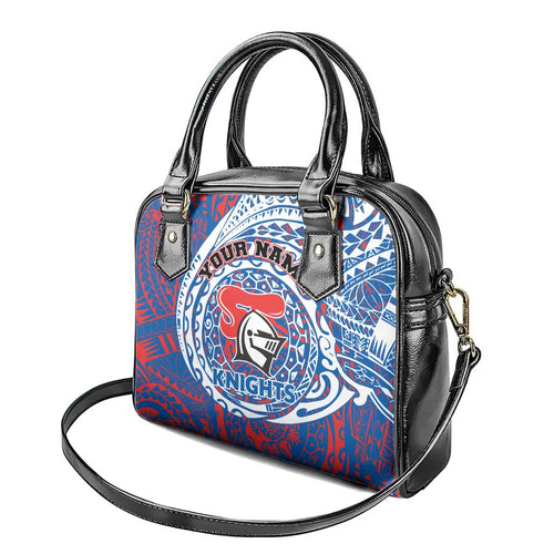 Personalized Newcastle Knights Shoulder Handbag Polynesian Tribal Chest and Sleeve Tattoo