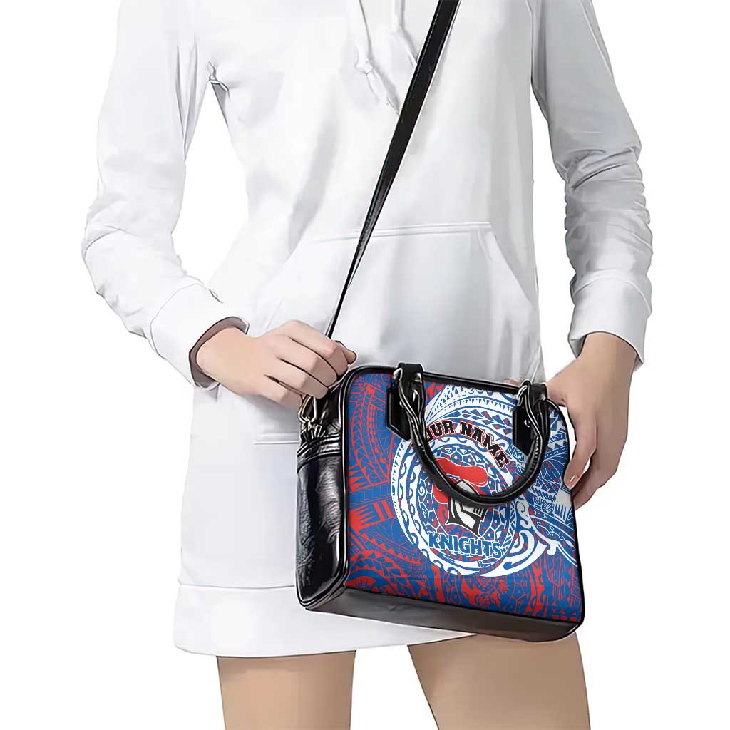 Personalized Newcastle Knights Shoulder Handbag Polynesian Tribal Chest and Sleeve Tattoo