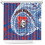 Personalized Newcastle Knights Shower Curtain Polynesian Tribal Chest and Sleeve Tattoo