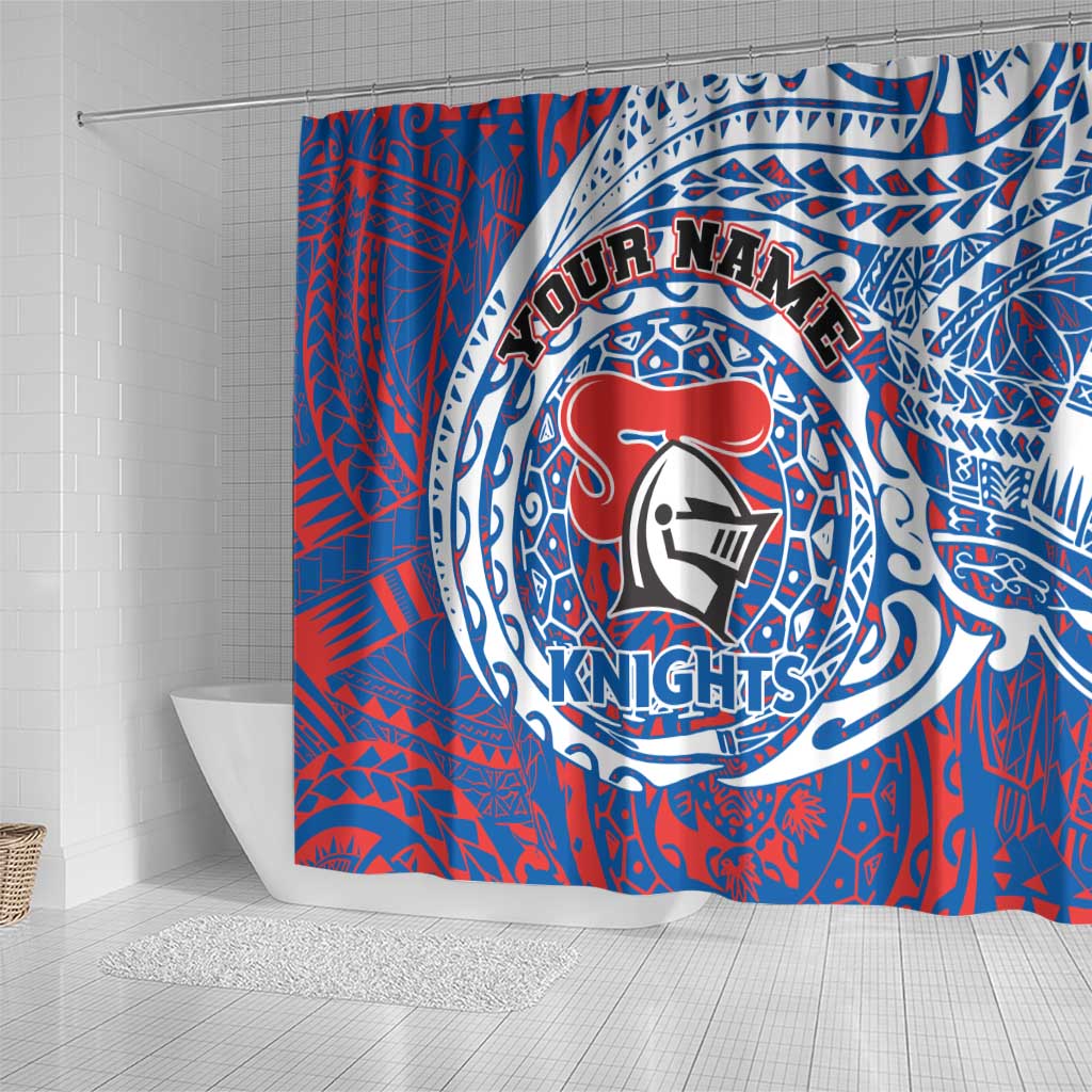 Personalized Newcastle Knights Shower Curtain Polynesian Tribal Chest and Sleeve Tattoo