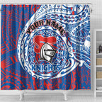 Personalized Newcastle Knights Shower Curtain Polynesian Tribal Chest and Sleeve Tattoo