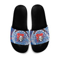 Personalized Newcastle Knights Slide Sandals Polynesian Tribal Chest and Sleeve Tattoo