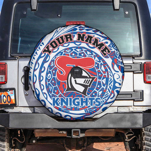 Personalized Newcastle Knights Spare Tire Cover Polynesian Tribal Chest and Sleeve Tattoo