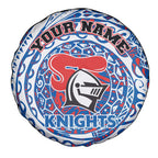 Personalized Newcastle Knights Spare Tire Cover Polynesian Tribal Chest and Sleeve Tattoo