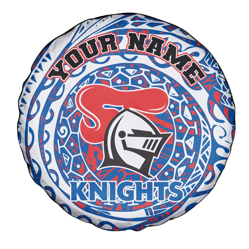 Personalized Newcastle Knights Spare Tire Cover Polynesian Tribal Chest and Sleeve Tattoo