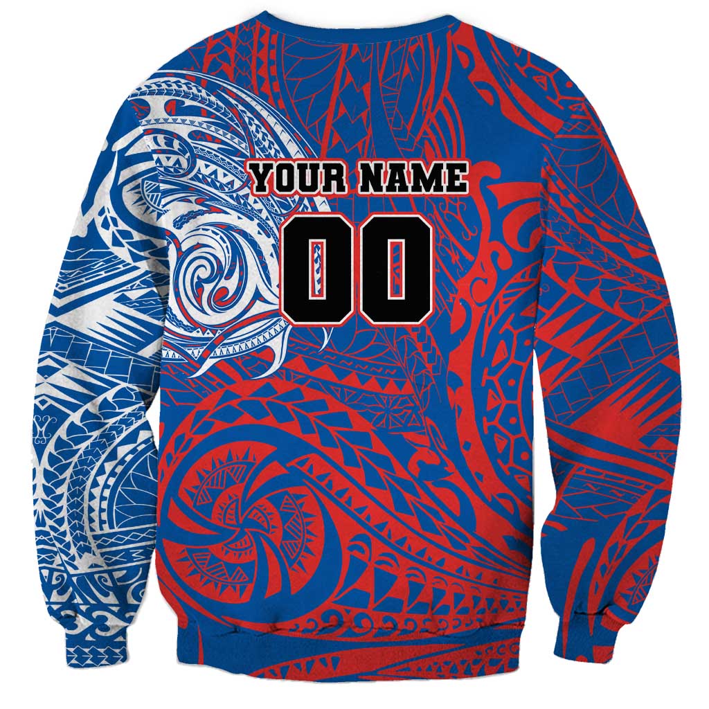 Personalized Newcastle Knights Sweatshirt Polynesian Tribal Chest and Sleeve Tattoo