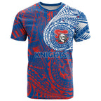 Personalized Newcastle Knights T Shirt Polynesian Tribal Chest and Sleeve Tattoo