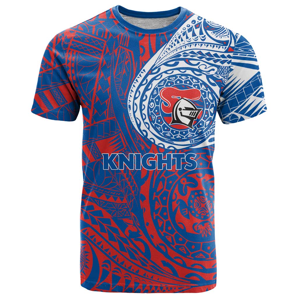 Personalized Newcastle Knights T Shirt Polynesian Tribal Chest and Sleeve Tattoo