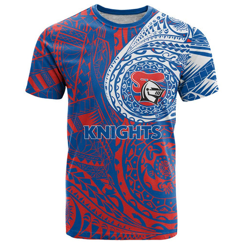 Personalized Newcastle Knights T Shirt Polynesian Tribal Chest and Sleeve Tattoo