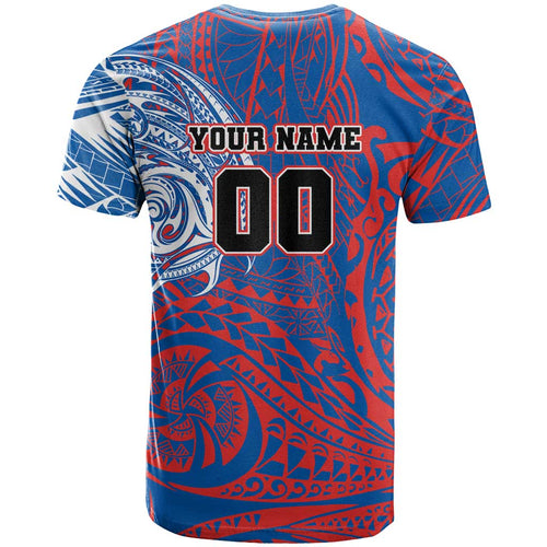 Personalized Newcastle Knights T Shirt Polynesian Tribal Chest and Sleeve Tattoo