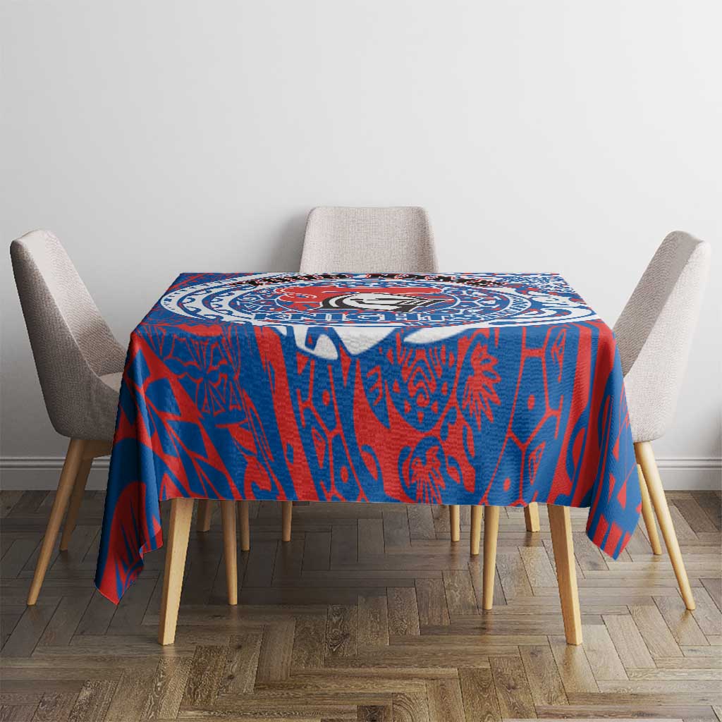 Personalized Newcastle Knights Tablecloth Polynesian Tribal Chest and Sleeve Tattoo