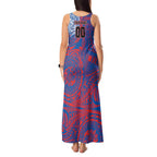 Personalized Newcastle Knights Tank Maxi Dress Polynesian Tribal Chest and Sleeve Tattoo