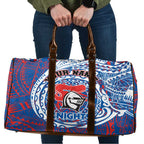 Personalized Newcastle Knights Travel Bag Polynesian Tribal Chest and Sleeve Tattoo