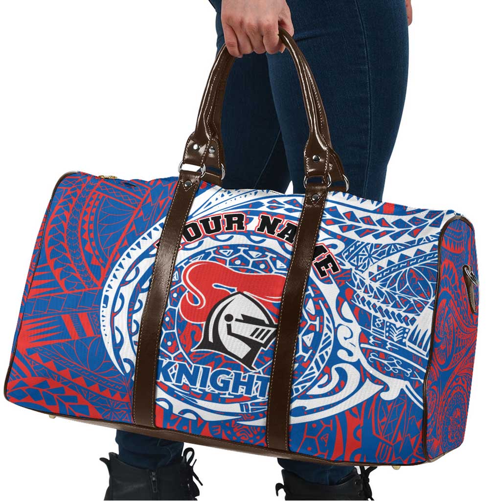 Personalized Newcastle Knights Travel Bag Polynesian Tribal Chest and Sleeve Tattoo