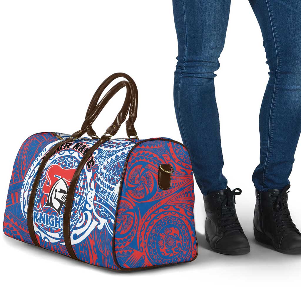 Personalized Newcastle Knights Travel Bag Polynesian Tribal Chest and Sleeve Tattoo
