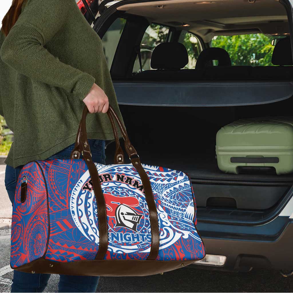 Personalized Newcastle Knights Travel Bag Polynesian Tribal Chest and Sleeve Tattoo