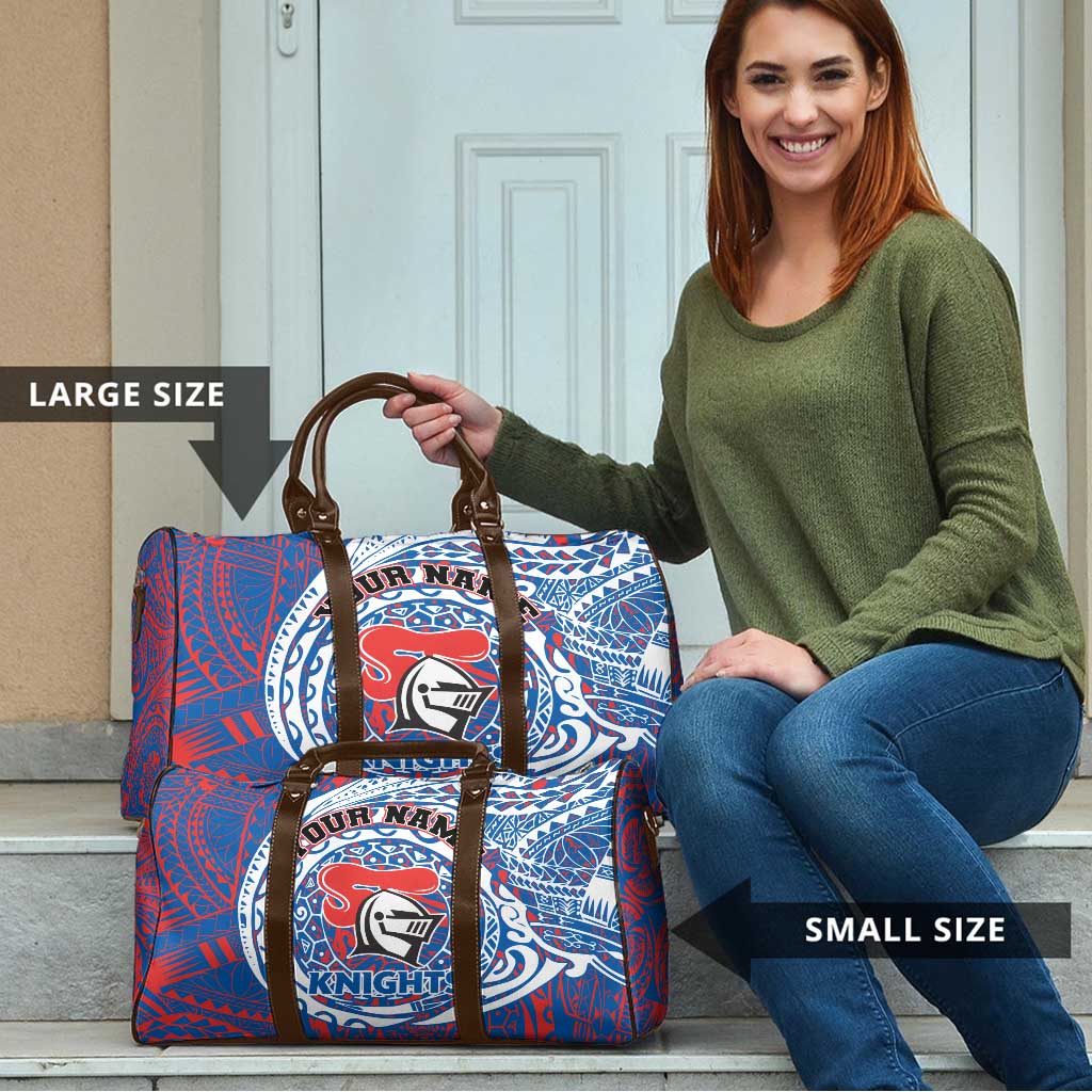 Personalized Newcastle Knights Travel Bag Polynesian Tribal Chest and Sleeve Tattoo