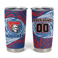 Personalized Newcastle Knights Tumbler Cup Polynesian Tribal Chest and Sleeve Tattoo
